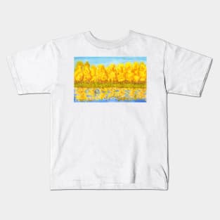 Autumn landscape with golden forst Kids T-Shirt